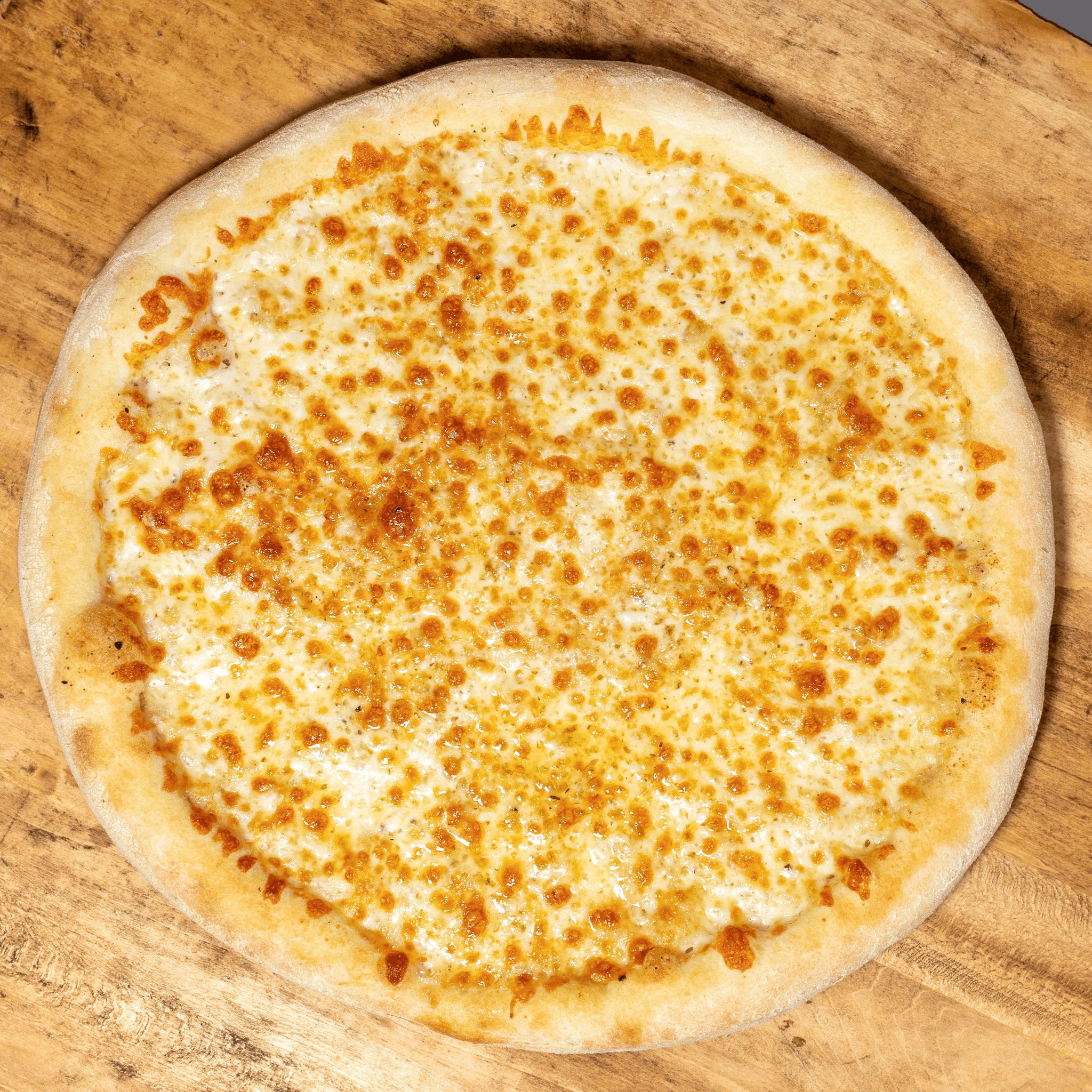 Small white garlic Pizza.