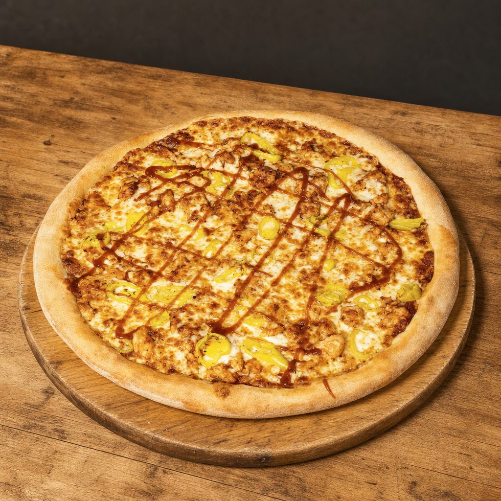 Large BBQ Chicken Pizza.