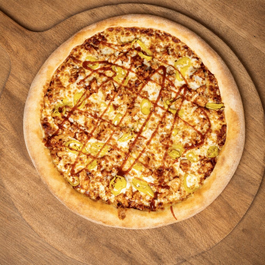 Medium BBQ Chicken Pizza.