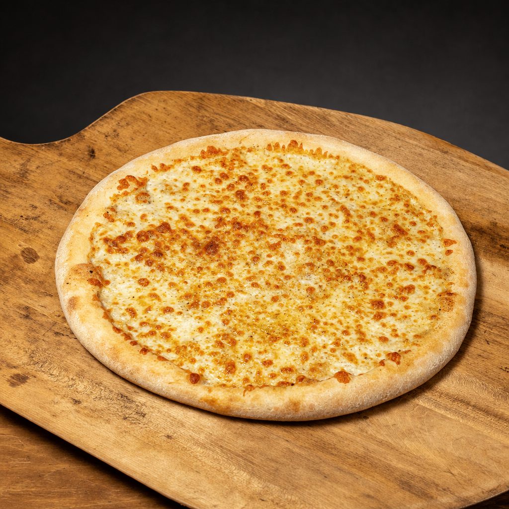 Medium White Garlic Pizza.