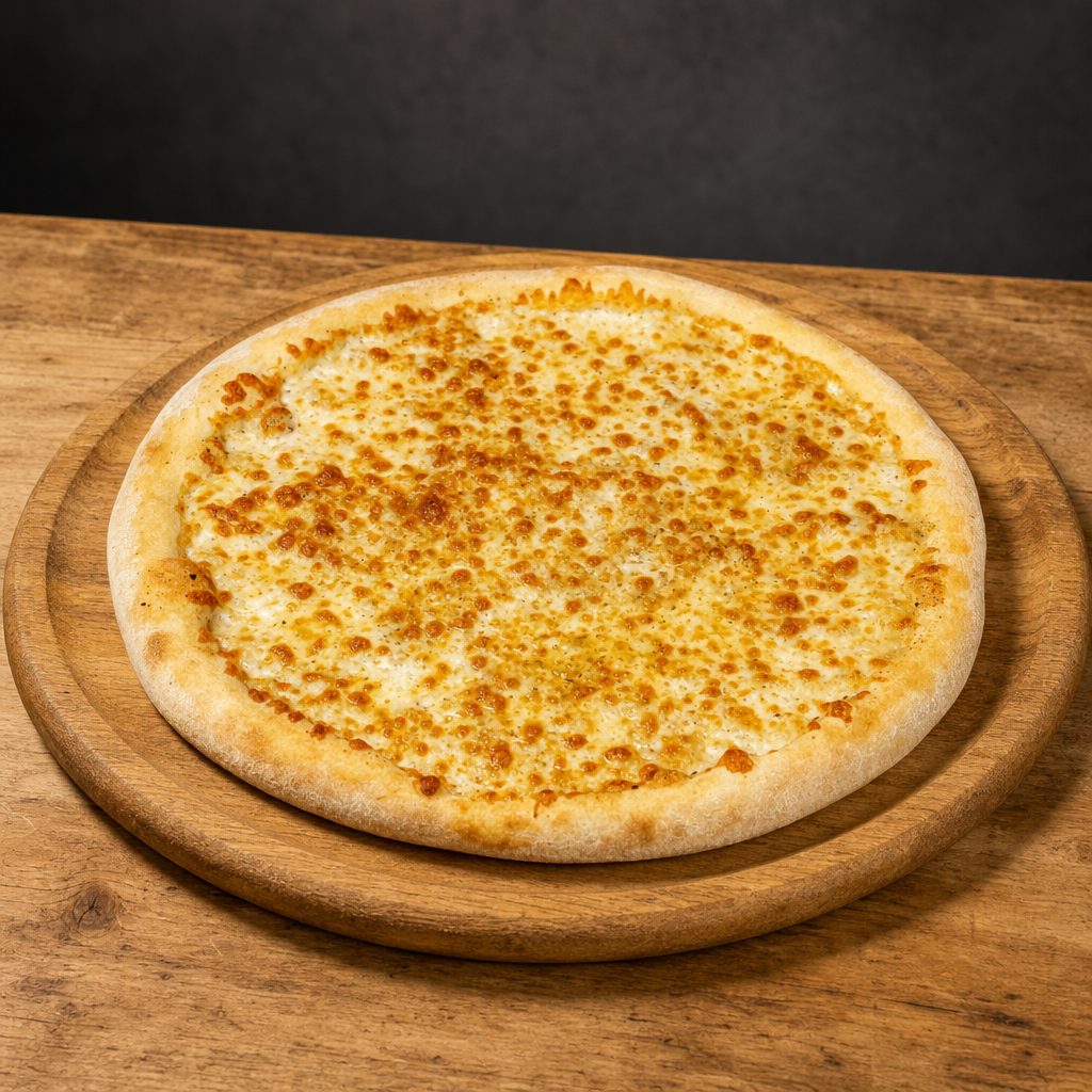 Small white garlic Pizza.