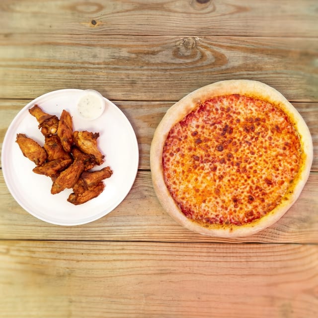 Large 1 Topping Pizza & 10pc Wings.